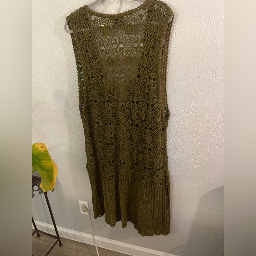 Green Crochet Cardigan